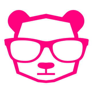 Intellectual Panda Wearing Glasses Decal (Hot Pink)